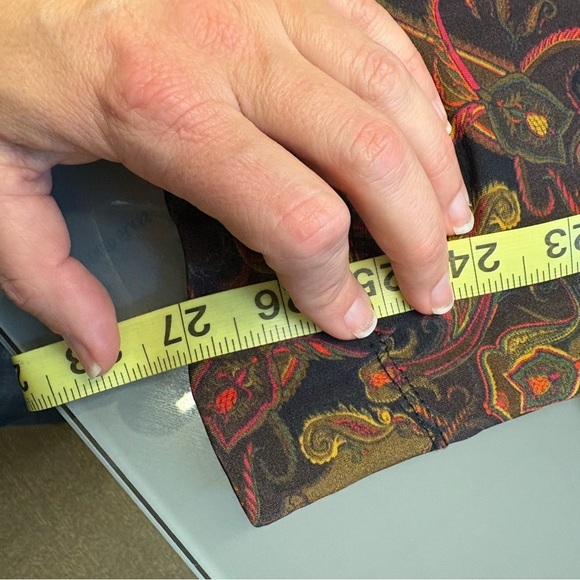 Osklen TAIS Gold & Brown patterned wide bohemian pocketed ankle Pants size Large - Picture 8 of 8